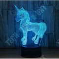 Miniatyrbild 3 av 4: TD® sovrumsdekorativ LED 3D Enhörningsformad nattlampa 7 färger Ändra Touch Control Sängbordslampa akryl