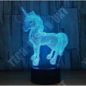 TD® sovrumsdekorativ LED 3D Enhörningsformad nattlampa 7 färger Ändra Touch Control Sängbordslampa akryl