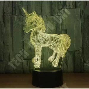TD® sovrumsdekorativ LED 3D Enhörningsformad nattlampa 7 färger Ändra Touch Control Sängbordslampa akryl