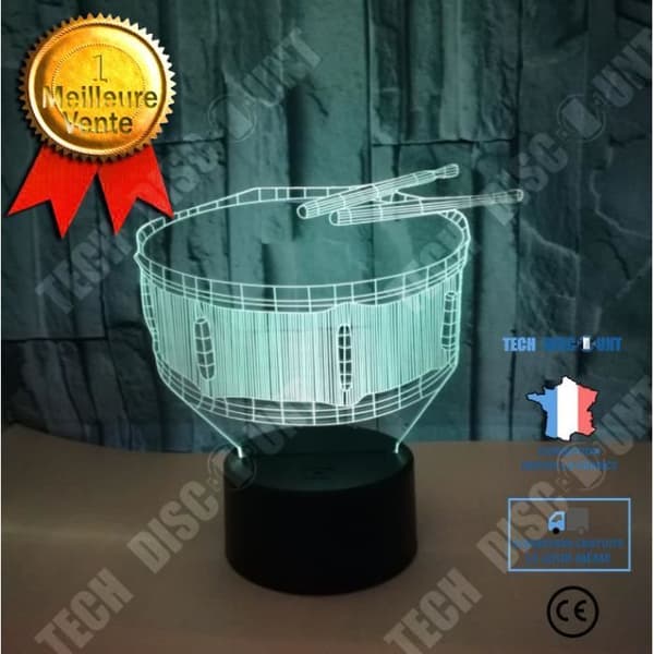 TD® Dekorativ USB-trumma 7 färger Fjärrkontroll Optisk illusion Nattljus 3D-visualisering Bordsbordslampor 3D Gl LS50706