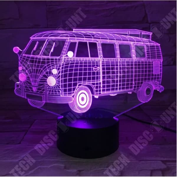 TD® Nattljus 3D Visual Illusion Led Transparent Akryl Night LED 7 färgskiftande