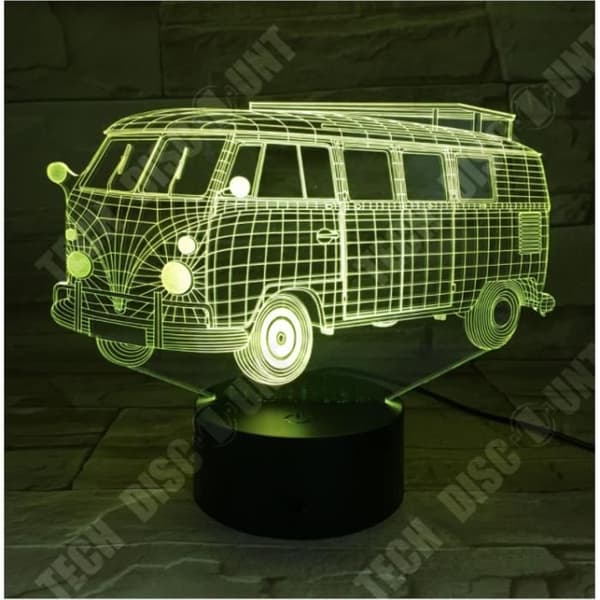 TD® Nattljus 3D Visual Illusion Led Transparent Akryl Night LED 7 färgskiftande