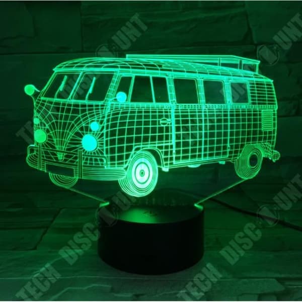 TD® Nattljus 3D Visual Illusion Led Transparent Akryl Night LED 7 färgskiftande