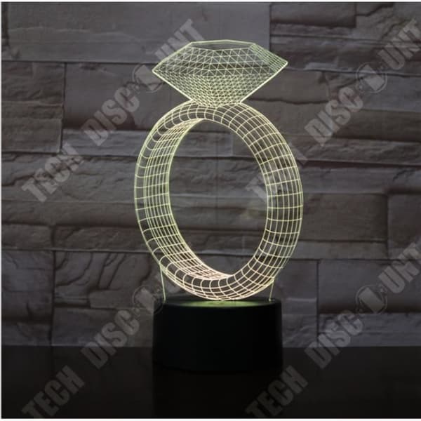 TD® Dekorativ USB-ring 7 färger Fjärrkontroll Optisk illusion Nattljus 3D-visualisering Bordsbordslampor 3D-glöd LED La
