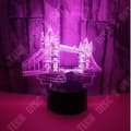 Miniatyrbild 2 av 4: TD® Nattljus 3D Creative Tower Bridge Form Led Lampara Nattljus Usb Färgglad Visuell Byggnadslampa Sovrum Sovrum Chev