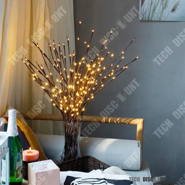 TD® grenljus vit led batteridriven väggvas sektor lampa träd inomhus utomhusdekoration krans batteri nattlampor
