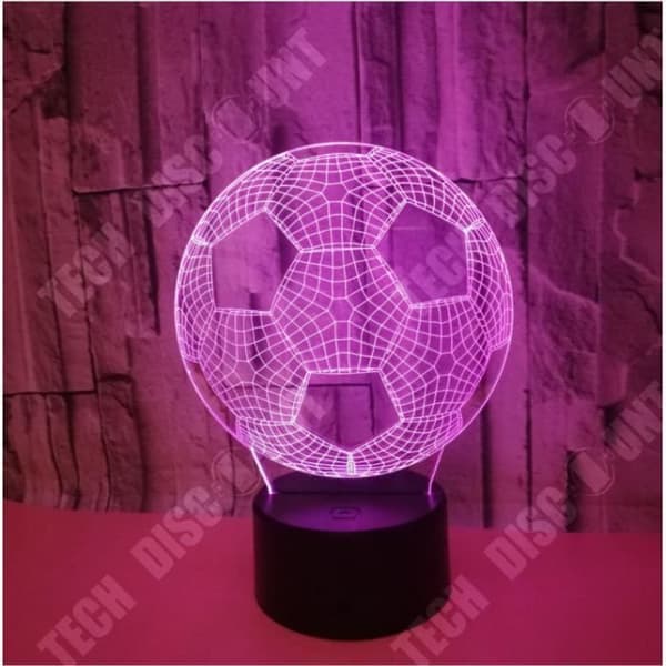 TD® Blandad BORDSLAMPA - Touch Creative Football 3D Liten bordslampa Nattlampa 7 färger - svart NY™