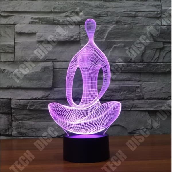 TD® Julklapp Yogic 3D LED Illusion USB Nattlampa Akryl Bordslampa 7 Färg Changgean