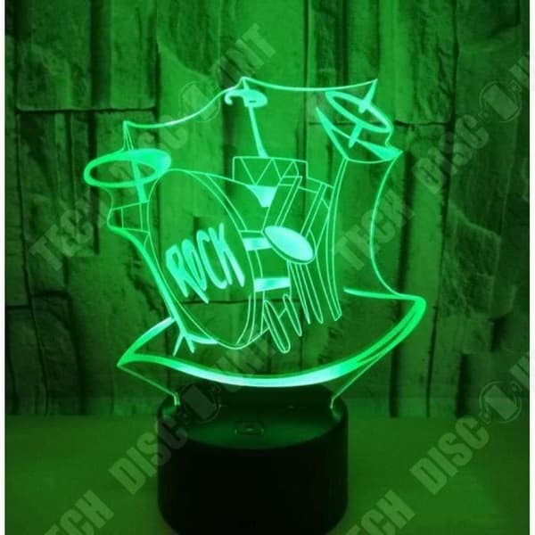 TD® Optisk bordslampa dekorativ touch 7 färger optisk illusion rock'n'roll modell - låg förbrukning USB-kabel 3 AAA-batterier
