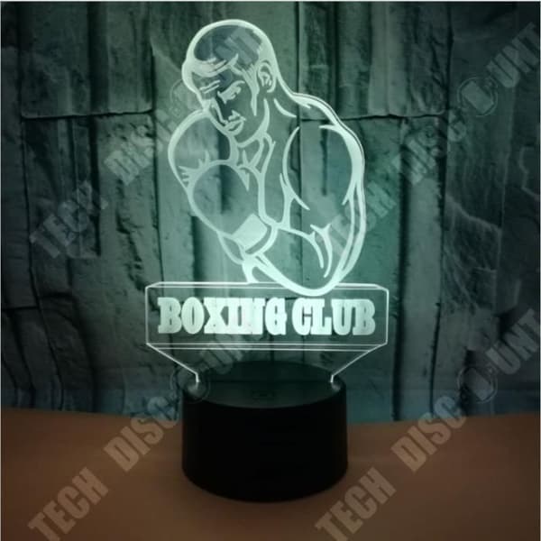 TD® New Boxing Colorful Touch Fjärrkontroll 3D Night Light Akryl Tredimensionell liten bordslampa ED9546