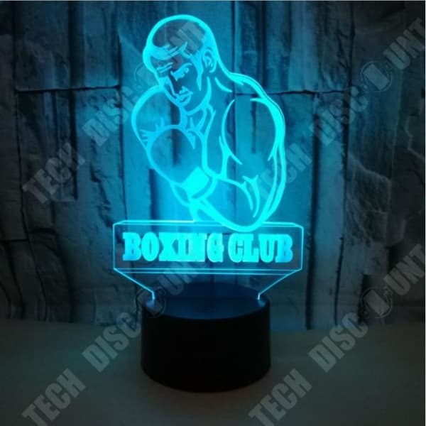 TD® New Boxing Colorful Touch Fjärrkontroll 3D Night Light Akryl Tredimensionell liten bordslampa ED9546