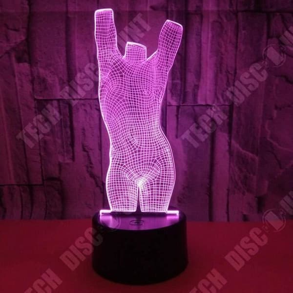 TD® Optisk bordslampa dekorativ touch 7 färger optisk illusion - kroppsmodell - låg förbrukning USB-kabel 3 AAA-batterier