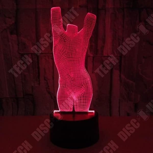 TD® Optisk bordslampa dekorativ touch 7 färger optisk illusion - kroppsmodell - låg förbrukning USB-kabel 3 AAA-batterier