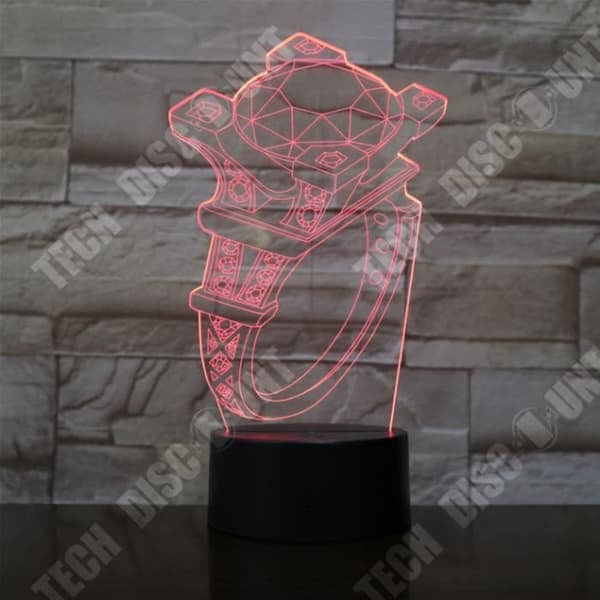 TD® Dekorativ USB-diamantring 7 färger Fjärrkontroll Optisk illusion 3D Night Light Visualization Bordsbordslampor 3D Glow L