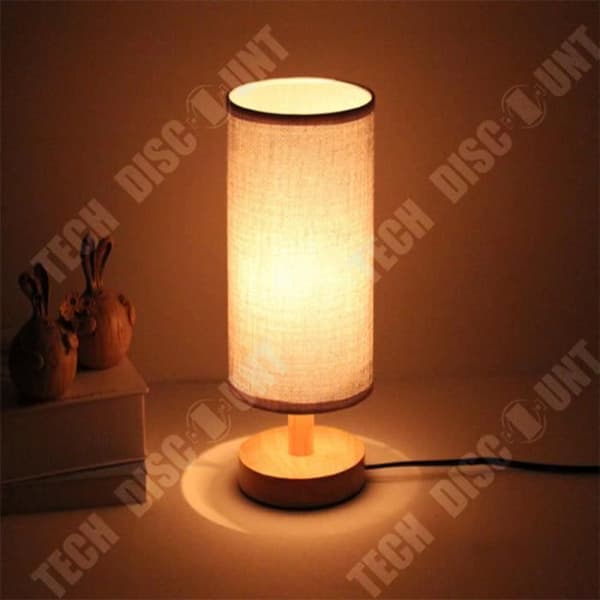 TD® Compact Design Skrivbordslampa Läslampa, träfot LED Nattlampa med USB-laddningsfjärrkontroll