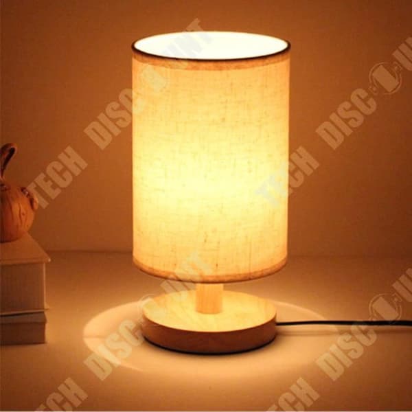 TD® Compact Design Skrivbordslampa Läslampa, träfot LED Nattlampa med USB-laddningsfjärrkontroll