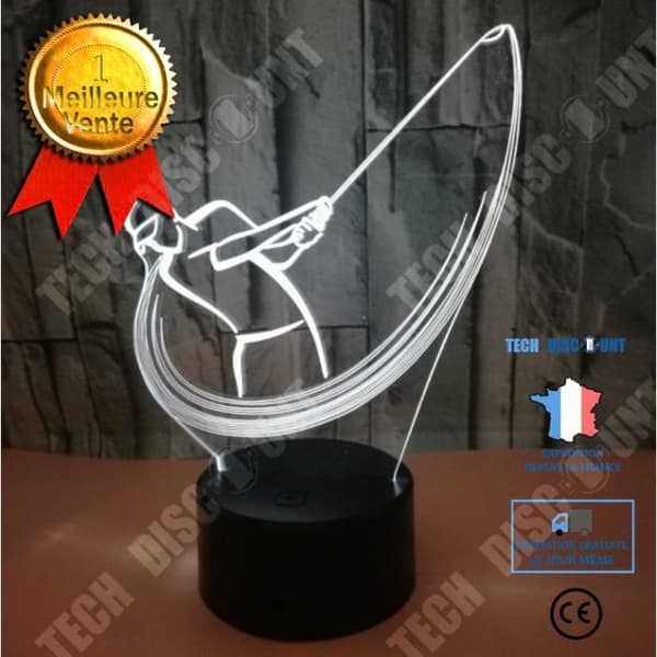 3D nattlampa - NIAZHY - Ny Golf - Touch - Fjärrkontroll - 7 färger