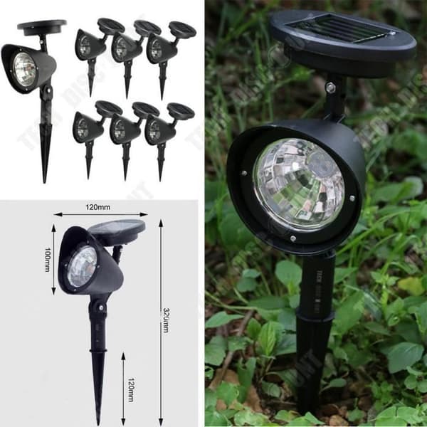 TD® Solar Utomhus Vitt Ljus Trädgård Gräsmatta Ground Spot Light Spot Light Power Energi Belysning Dekoration