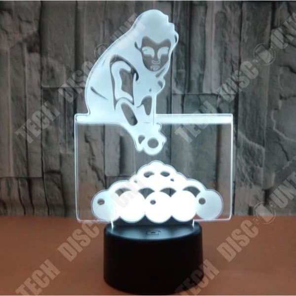 TD® Dekorativ USB-biljard 7 färger Fjärrkontroll Optisk illusion Nattljus 3D-visualisering Bordsbordslampor 3D-glöd LED M