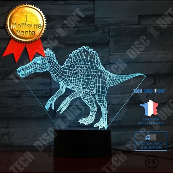 TD® Nattlampa 3D Dinosaur Led Bordslampa Usb 3D Animal Night Light 7 Färg 3D Illusion Lights Usb För hem