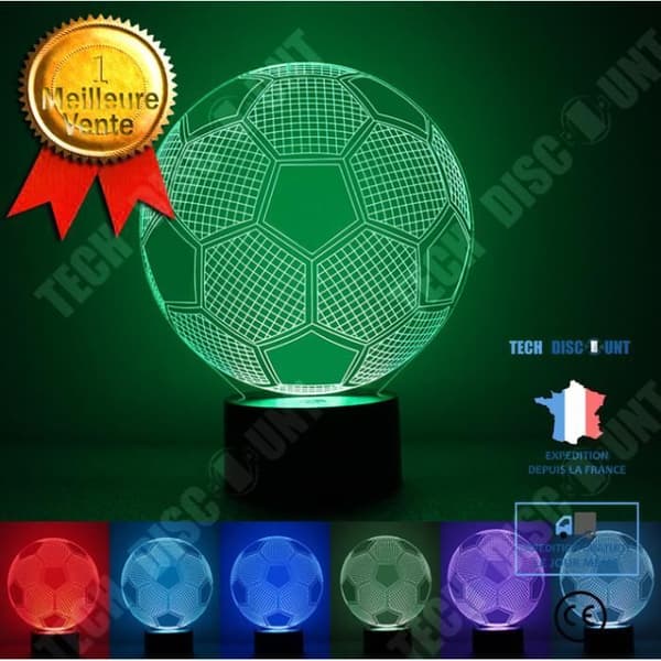 TD® 3D fotbollslampa 3D nattlampa för bordslampa 7 färgbyte