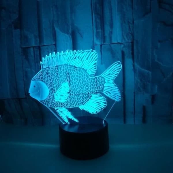 Söt Guldfisk 3D LED USB Dekorativt LED Nattljus Presenter för barn i sovrummet för barn 7 färger Belysning Lampa Barnkabel L02AE