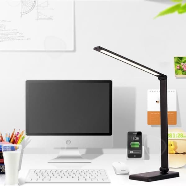 CONFO® Ögonskydd Aluminiumlegering Laddning Vikbar Fem-hastighetsdimning Touch Reading LED-bordslampa