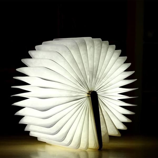 Design Sänglampa Bokform Vikbar läslampa LED USB Uppladdningsbar Dekorativ Tre färger Ljus 17x21cm