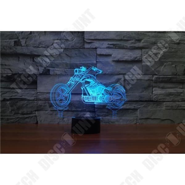 TD® 3D LED-lampa Motorcykelform /7 Färgbyte Touch Switch LED Nattljus Akryldekoration Nattljuspresent