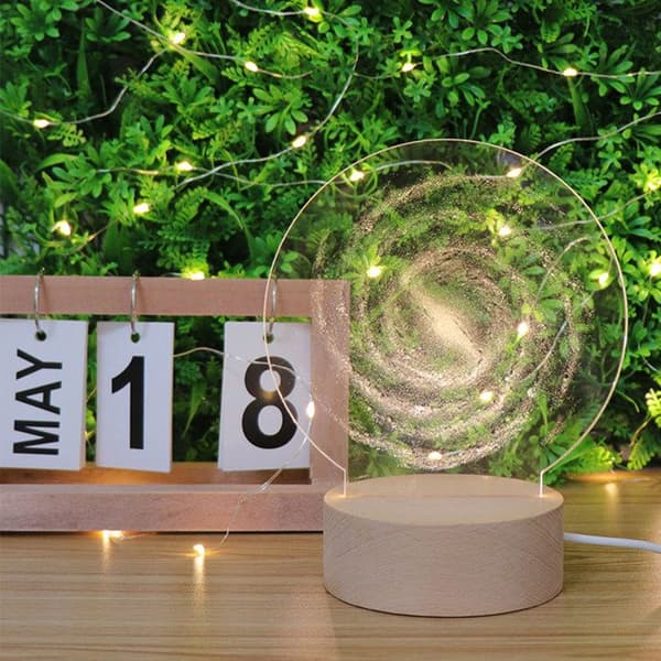 TD® Milky Way Akrylpanellampa LED Earth 3D skrivbordslampa Nattpresentlampa Nattlampa för heminredning