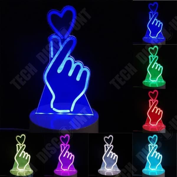 TD® Unique Lighting 3D Nattljus Hemma Sovrum Fjärrkontroll LED Bordslampa Sovrum Nattlampa, Present...