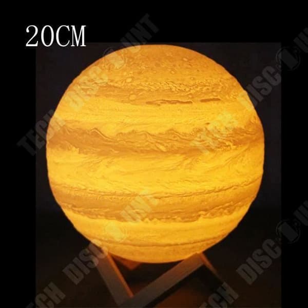 TD® Jupiter-formad bordslampa 3D LED-ljus bord planet utseende original inredningsarmatur