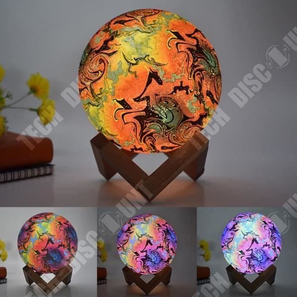 TD® Creative Moonlight skrivbordslampa målad spöklik LED 3D nattlampa - LED nattlampa i sovrummet - Heminredning