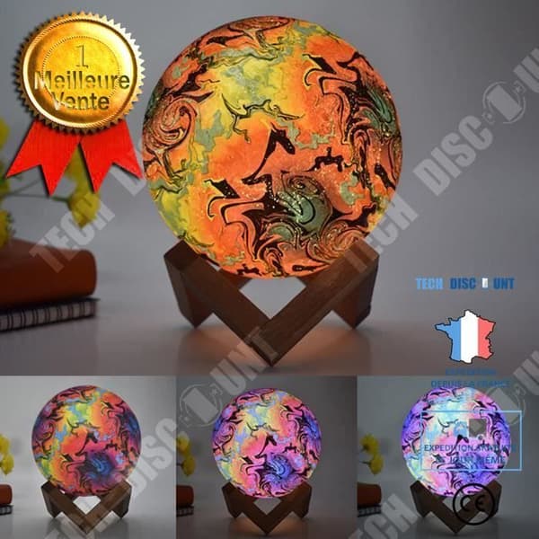 TD® Creative Moonlight skrivbordslampa målad spöklik LED 3D nattlampa - LED nattlampa i sovrummet - Heminredning