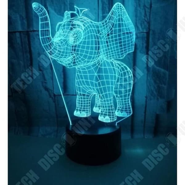 TD® Optisk bordslampa dekorativ touch 7 färger optisk illusion - pandamodell - lågförbrukning USB-kabel eller 3 AAA-batterier
