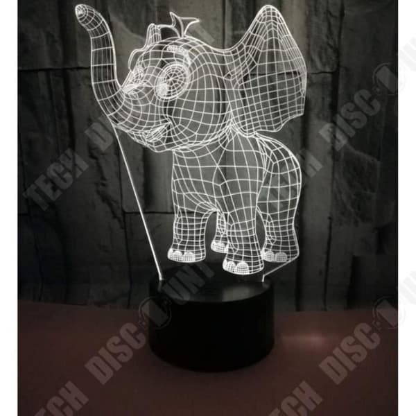 TD® Optisk bordslampa dekorativ touch 7 färger optisk illusion - pandamodell - lågförbrukning USB-kabel eller 3 AAA-batterier