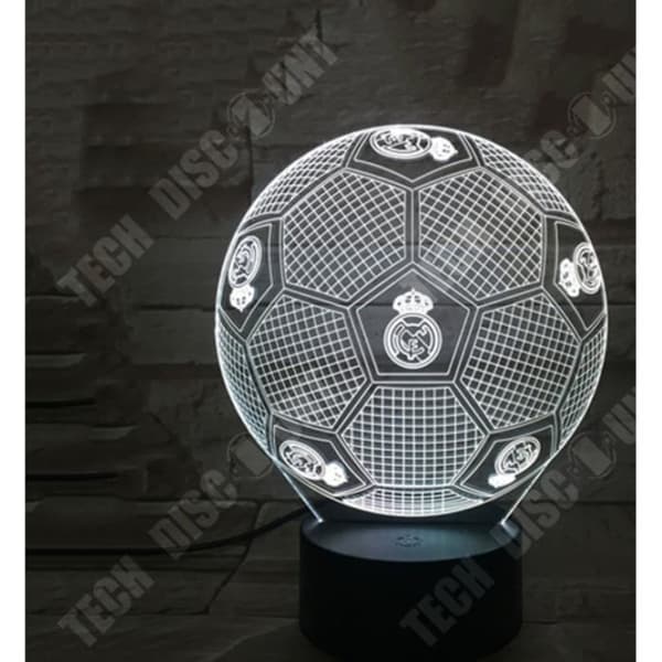 TD® 3D nattlampa Paris Saint-Germain fotboll illusion LED bordslampa 7 färg touch färg fjärrkontroll AM498