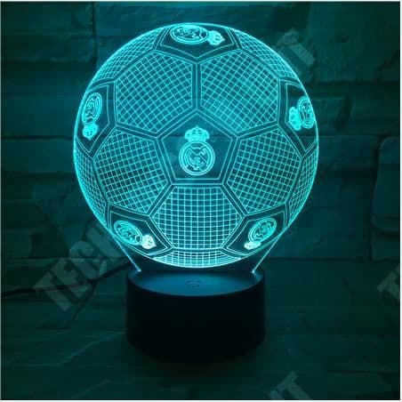 TD® 3D nattlampa Paris Saint-Germain fotboll illusion LED bordslampa 7 färg touch färg fjärrkontroll AM498