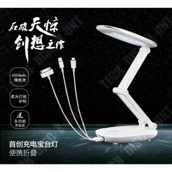 TD® Lampa LED USB Laddning Nattljus- Vikbar Dual Use- Study Lamp for Student- Bordslampa USB Mobilladdare