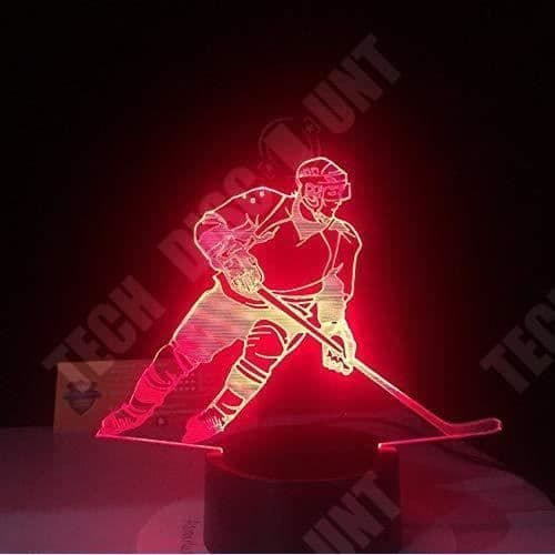 TD® Optisk bordslampa dekorativ taktil 7 färger optisk illusion - hockeymodell - USB-kabel med låg förbrukning eller 3 AAA-batterier