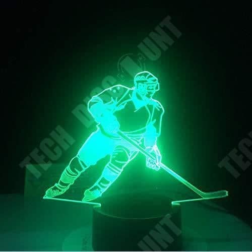 TD® Optisk bordslampa dekorativ taktil 7 färger optisk illusion - hockeymodell - USB-kabel med låg förbrukning eller 3 AAA-batterier