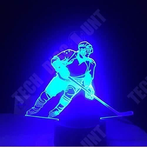 TD® Optisk bordslampa dekorativ taktil 7 färger optisk illusion - hockeymodell - USB-kabel med låg förbrukning eller 3 AAA-batterier