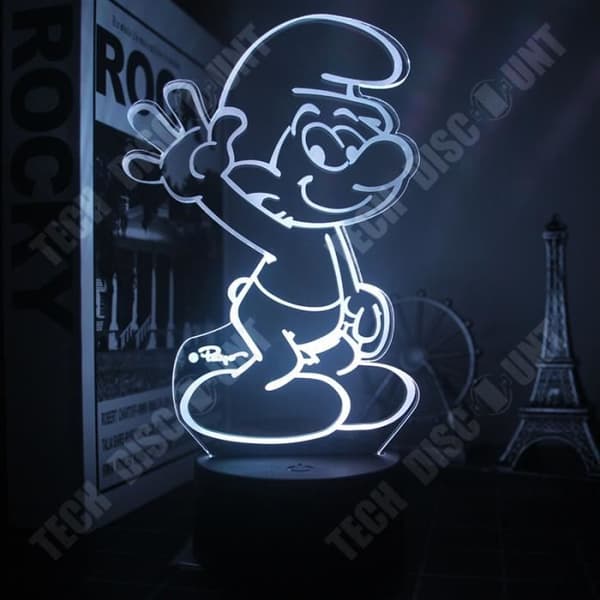 TD® sjufärgsljus 3d nattljus kreativ tecknad söt dröm sänglampa i sovrummet plug-in led sovlampa