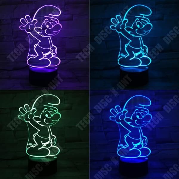 TD® sjufärgsljus 3d nattljus kreativ tecknad söt dröm sänglampa i sovrummet plug-in led sovlampa