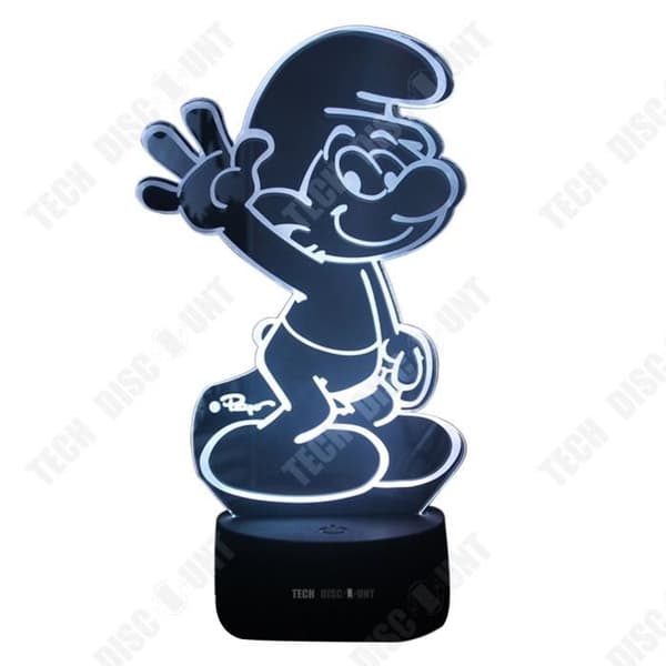 TD® sjufärgsljus 3d nattljus kreativ tecknad söt dröm sänglampa i sovrummet plug-in led sovlampa