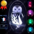 Miniatyrbild 1 av 4: TD® Colorful Owl 3D Nattljus LED Touch Fjärrkontroll Present, 3D Atmosphere Liten Nattbordslampa, Inredningslampa i sovrummet