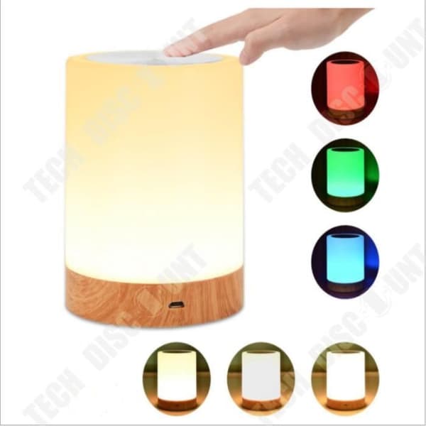 TD® LED Bordslampa 95*120mm Justerbar ljusstyrka 7 ljusfärger