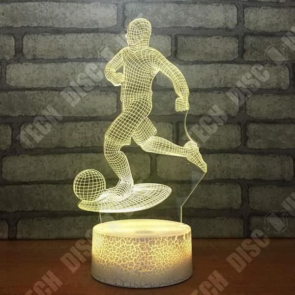 TD® 3D Illusion Nattljus Spela Fotboll Form Touch Nattlampa 7 färger Ändra Led Bordslampa Dekor Hem Gåvor