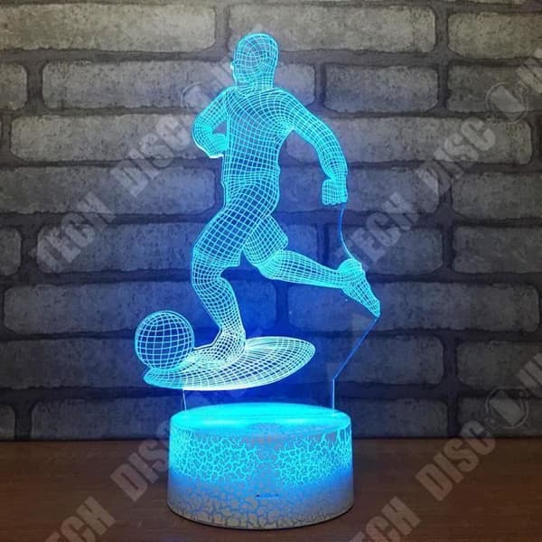 TD® 3D Illusion Nattljus Spela Fotboll Form Touch Nattlampa 7 färger Ändra Led Bordslampa Dekor Hem Gåvor
