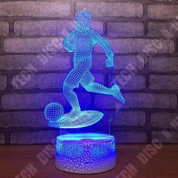 TD® 3D Illusion Nattljus Spela Fotboll Form Touch Nattlampa 7 färger Ändra Led Bordslampa Dekor Hem Gåvor